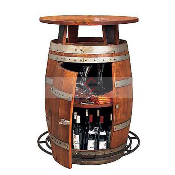 China made solid wood wine barrel furniture with tasting table - Ciematic